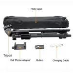 Generic VCT 5208 Mobile Phone Tripod with Bluetooth Shutter Remote – Adjustable Camera Stand for Smartphones - Black - image 2