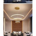 Rt Stylish 3 Step Golden Crystal Hanging Chandelier - 3 Color Changeable - image 4