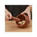 product_image_name-White Label-Wooden Mortar & Pestle Garlic Masher Hand Grinder Crusher (D10 x H8)cm / (D3.9 x H3.1)inch-5