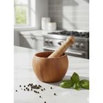 product_image_name-White Label-Wooden Mortar & Pestle Garlic Masher Hand Grinder Crusher (D10 x H8)cm / (D3.9 x H3.1)inch-7