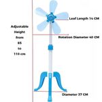 product_image_name-ZARSYN-5 Blades 16 Inches Pedestal Stand Fan Family Electric Stand Fan Sale Fan Floor Fan Cooling Fan Portale Fan with UK Plug (Unassembled）-8