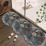 product_image_name-Generic-1pcs 60*180cm non-slip soft  absorbent irregularly shaped gray floral design -1