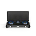 Anti-Rust High Quality Durable Luxury 3 Stove Burner - Black