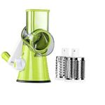 Generic 3-in-1 Multifunctional Manual Rotary Vegetable Slicer- Green - image 3