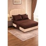 6-Piece Quilt Cover Set – Brown  Bedding Set (Flat Sheet, Fitted Sheet & Pillow Cases)