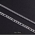 Generic Figaro & Wheat silver Chain Bracelet Set - image 2