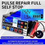 White Label Car And Motorcycle Battery Charger 12V/24V-Black - image 3