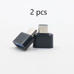 2 Piece Mini USB Type-C OTG Adapter - Black