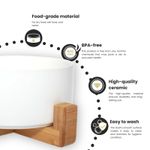 product_image_name-Generic-Ceramic Pet Bowl with Non-Slip Wood Stand - 850ml/28.7oz-3