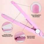 product_image_name-Generic-1pc Mini Hair Straightener and Curler for Women, 20W Ceramic Coated Flat Iron, Portable Travel Size,-3