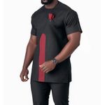 product_image_name-Kaftan-Quality Men's Native Wear Short Sleeve black red-1