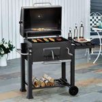 product_image_name-Generic-Charcoal BBQ Grill with Lid, Side Shelf & Wheels – Black-2