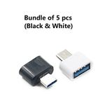 Mini USB Type-C OTG Adapter - 5pcs Black/White
