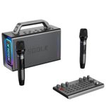 product_image_name-Generic-SODLK S1116 Portable Bluetooth, Karaoke Speaker with Dual Wireless Microphones FM USB AUX - Black-1