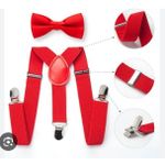 AD Kid Braces and Bow Tie Set  - Red - image 2