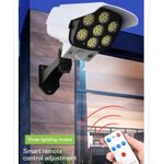 Generic Light Blue Solar Powered Dummy Security Camera Wall Light, Waterproof Motion Sensor Outdoor Security Lamp with Remote Control, 3 Light Modes & 360° Rotatable Bracket, Ideal for Yard, Gate, Garden & Compound Walls - image 5