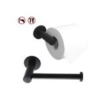Generic No-Drill Wall-Mounted Toilet Paper & Kitchen Roll Holder with Hook - Black - image 4