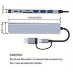 product_image_name-Fashion-Type-C To USB Hub 8-in-1 Docking Station With USB 3.0/USB2.0 Ports-5