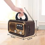product_image_name-Generic- Vintage Portable Radio with Bluetooth & TWS,  Solar/D Battery/USB Charging, MP3 Player-2