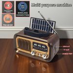 product_image_name-Generic- Vintage Portable Radio with Bluetooth & TWS,  Solar/D Battery/USB Charging, MP3 Player-4
