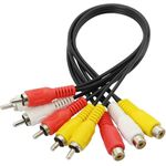 Generic 3RCA Female to Dual 3RCA Male Cable - 0.25 m