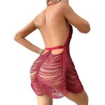 product_image_name-Fashion-Women Bodycon Halter Backless  Mini Dress Sleeveless - Red-3