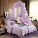 Generic Mosquito Nets Without Stands 5x6.6 Purple Ultimate Protection Double Bed