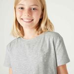 product_image_name-Domyos-Girls' Cotton T-shirt 500 - Grey-2