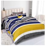 Spice Bedsheets Double Bed Size Sheet-3 pieces- Blue And Yellow 
