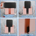 Other Wall-Mounted Phone Holder & Remote Control Organizer - Adhesive Suction Cup (No Drill) Multi-Color (White/Pink/Beige/Green) Bedside/Bathroom/TV Stand, Smartphone & Remote Storage Box with Space-Saving Design - image 3