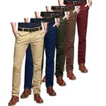 5-Piece Slim Fit Chino Trousers - Multicolour