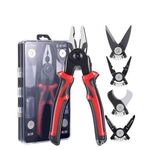 Generic 5-in-1 Multifunctional Interchangeable Head Pliers Tool Set, Wire Cutter, Vise, Wire Stripper Tool Set