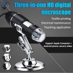 Generic 3 In 1 1600X HD USB Portable Digital Microscope With 8 LEDs With Stand - image 8