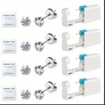 product_image_name-Generic-4pcs Disposable Ear Piercing Gun Kit with 12pcs Cubic Zirconia Stud Earrings – Safe & Easy Home/Salon Piercing Tool - White-1