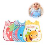 Baby 4PCS Colorful Waterproof Bibs – Cute Printed Feeding Bibs for infants - image 3