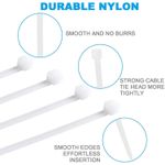 product_image_name-Caltucus Core-Small Zip Ties, Zip Ties 4 inch (10cm)with 18 lb Tensile Strength, White Cable ties, 100 Pack-3