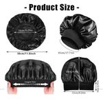 product_image_name-Bluebonnet-2pcs × Silk Bonnet For Sleeping Hair Wrap Head Cover Scarf Protect Braids Bonnet Silk Bonnet Satin Bonnet Hair Sleep Cap - Super Jumbo Hair Wrap Cap for Braids, Wigs & Natural Hair – Luminous Night Protection Bonnet - Pink/Black-6