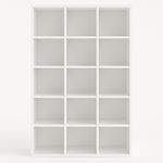 Lazava 15-Compartment Open Bookcase - White