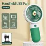 Generic USB Rechargeable Handheld Mini Fan 4 Speed Portable Desk Fan with Base Green - image 2