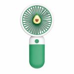 Generic USB Rechargeable Handheld Mini Fan 4 Speed Portable Desk Fan with Base Green - image 3
