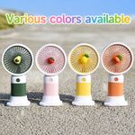 Generic USB Rechargeable Handheld Mini Fan 4 Speed Portable Desk Fan with Base Green - image 4