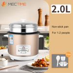 Generic Multifunctional Rice Cooker With Steamer - 300W - 2L - Gold