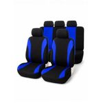 9Pcs/Set Universal Fit Polyester Car Seat Cover Protectors for Front/Back Seats/Pillow/Back Pad - Blue