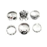 product_image_name-AIDAILU-6PCS Men's Rings Set Heavy Metal Hip Hop Ring Set For Men - Silver-7