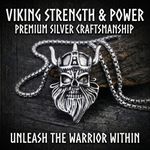 product_image_name-Fashion-ASCENT Handmade Viking Skull Necklace Pendant Chain - Mens Silver Designer Necklace-1