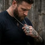 product_image_name-Fashion-ASCENT Handmade Viking Skull Necklace Pendant Chain - Mens Silver Designer Necklace-5