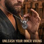product_image_name-Fashion-ASCENT Handmade Viking Skull Necklace Pendant Chain - Mens Silver Designer Necklace-6