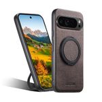 Google Pixel 9 / 9 Pro High Quality Leather Case,Wireless charging support, Magsafe 360 degrees Ring Bracket Kickstand shell - Brown - image 2