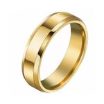 Cc 4mm Stainless Steel Wedding Band - Gold