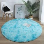 Round Plush Carpet 80x80cm - Blue